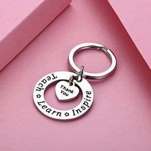 Teacher Gift "Teach, Learn, Inspire" Keychain - NIB